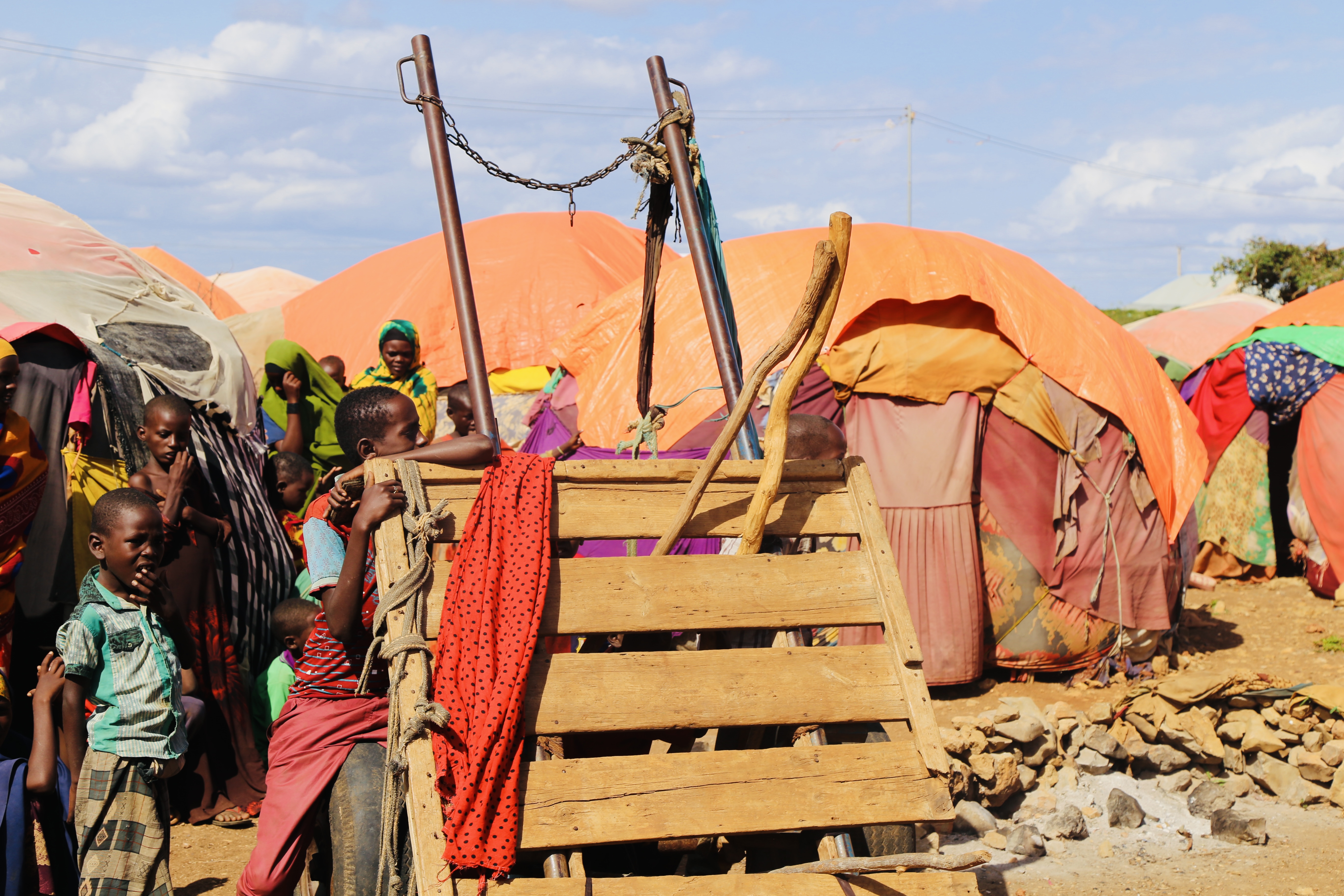  Most children in IDP settlements are not going to school, it’s not a top priority for parents, feeding their children is. But there are no schools around here