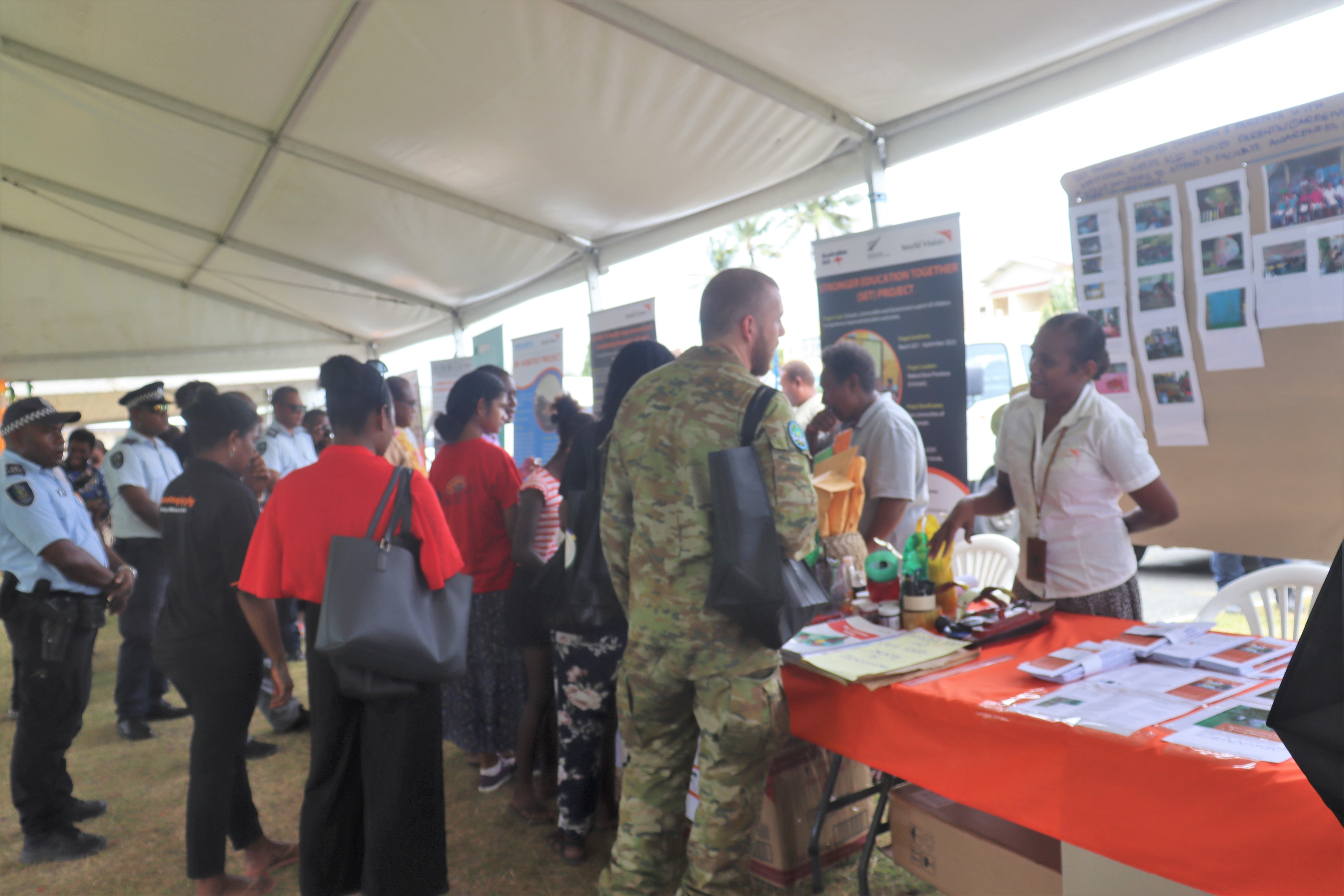people visiting stalls