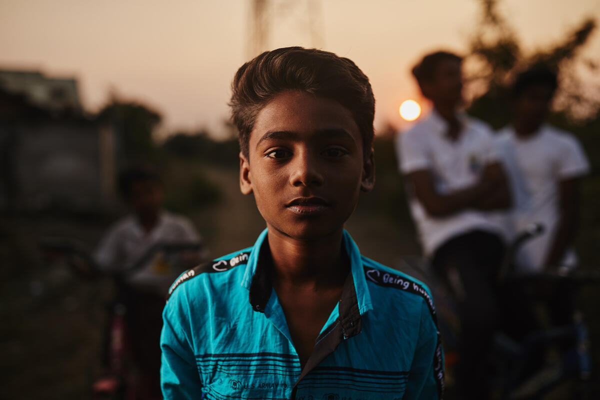 Portrait of sponsored child in India