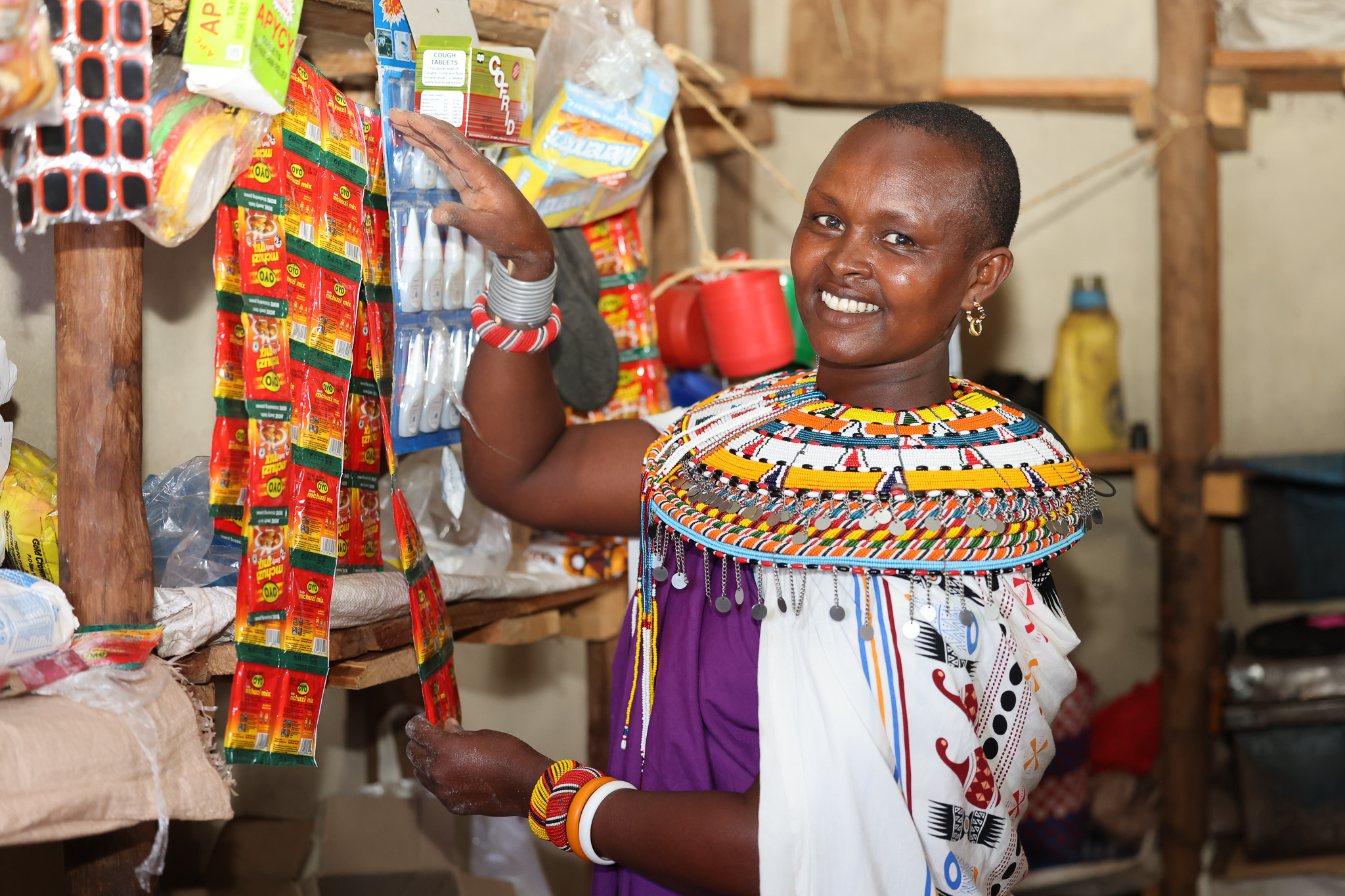 Through the Savings for Transformation group, Jumaso launched a small shop that is now providing her with a steady income. © World Vision Photo/David Nderitu