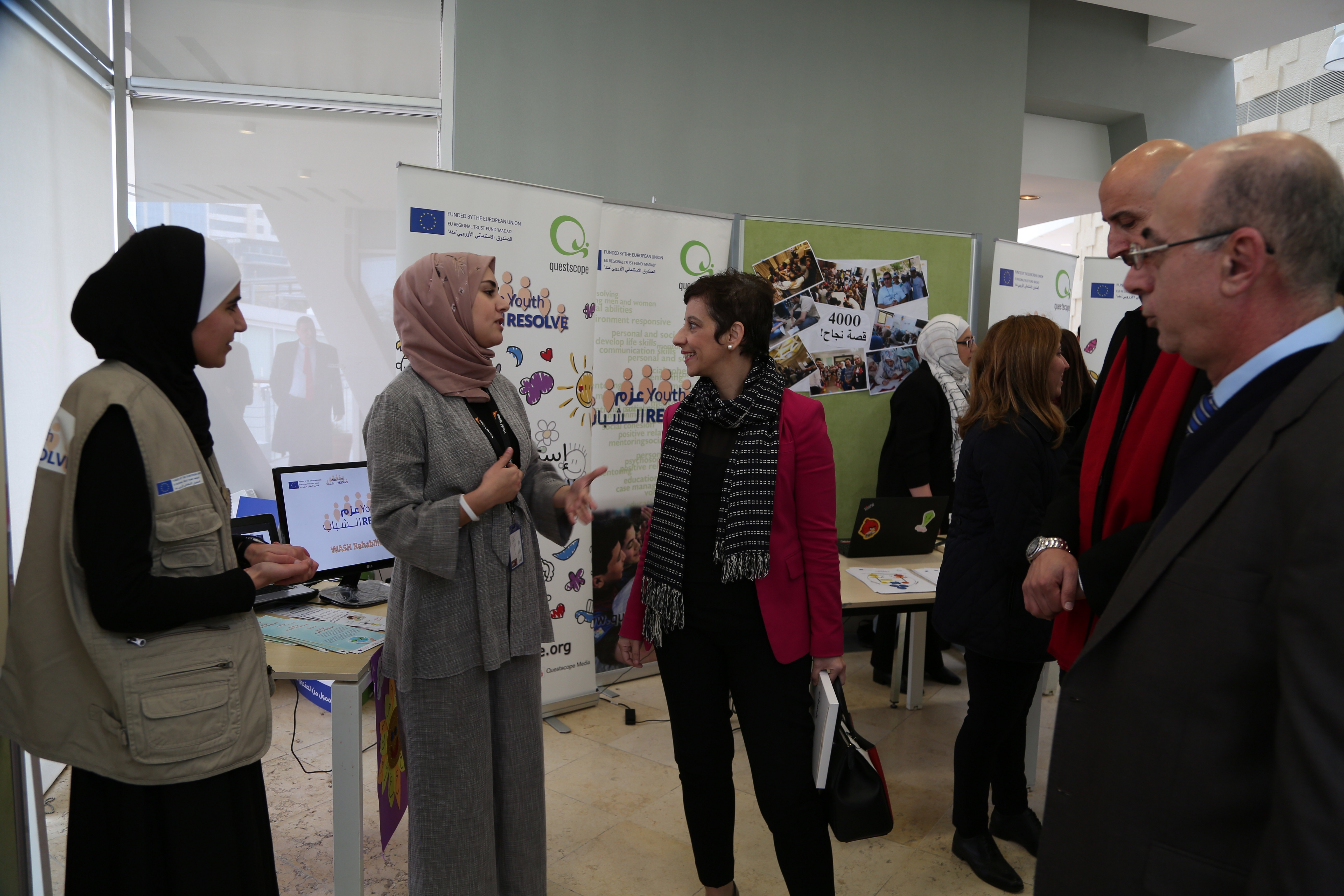 Ms. Maria Hadjitheodosiou, Ambassador of the European Union in Jordan, at the closing event of the Youth RESOLVE project speaking to World Vision staff who worked on it