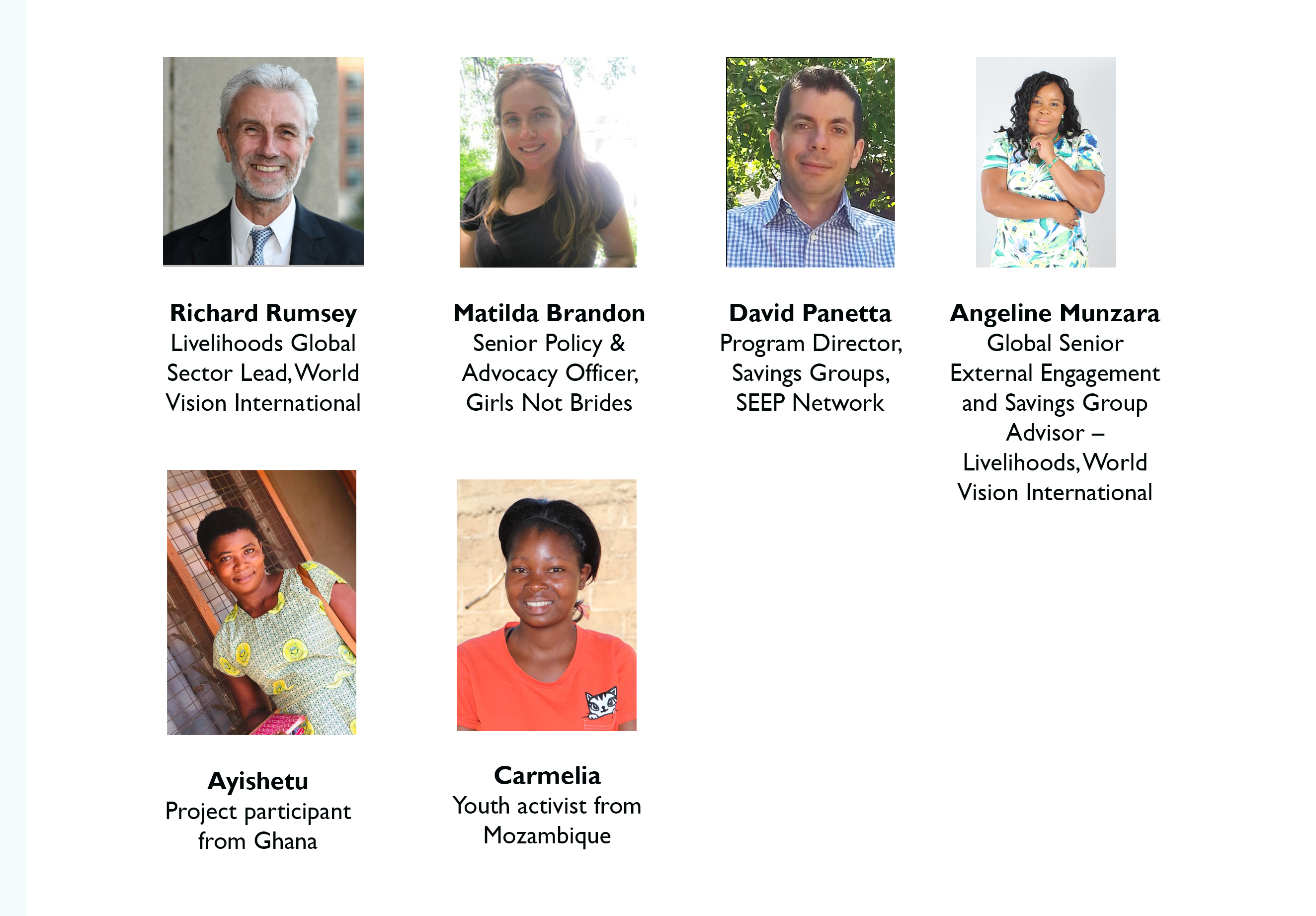 Webinar speakers