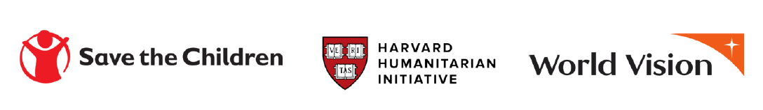 Logos of Harvard Humanitarian Initiative, World Vision and Save the Children