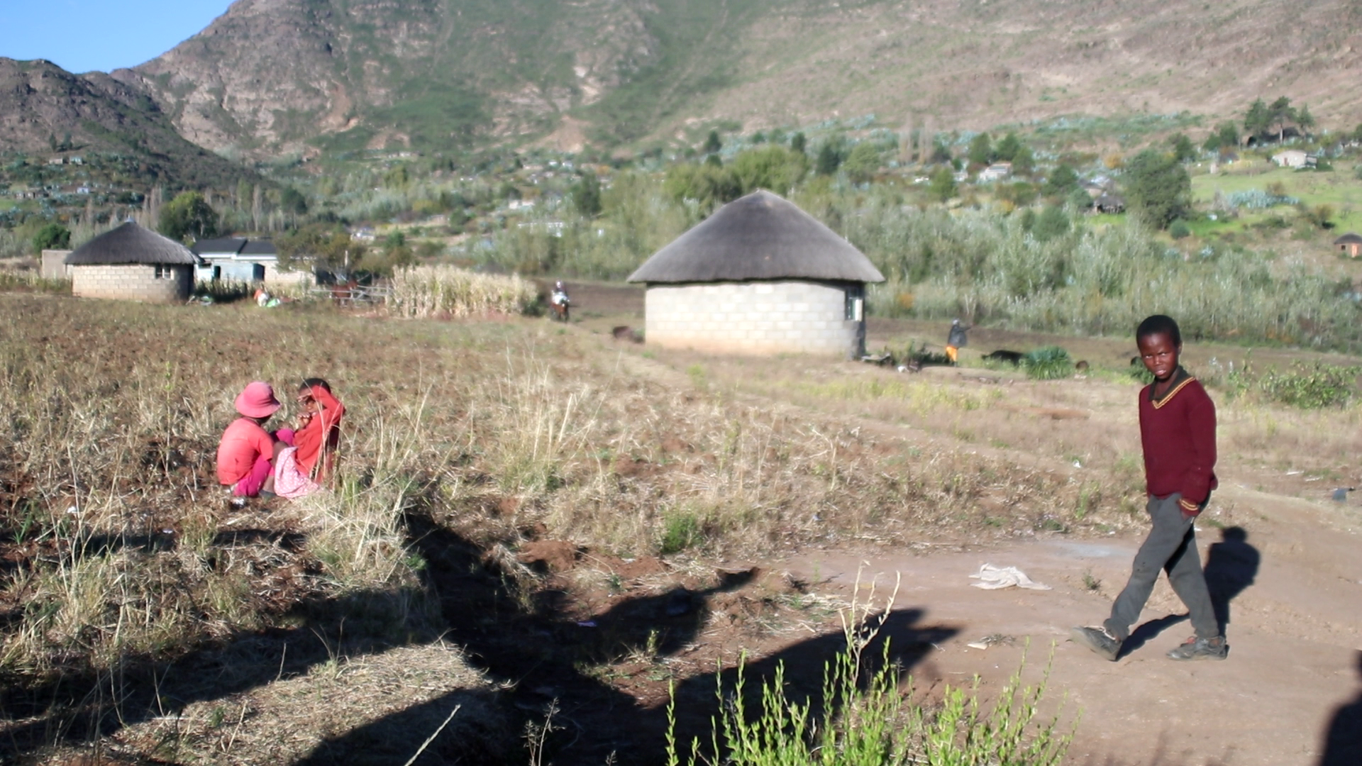 Matseliso's siblings playing at home