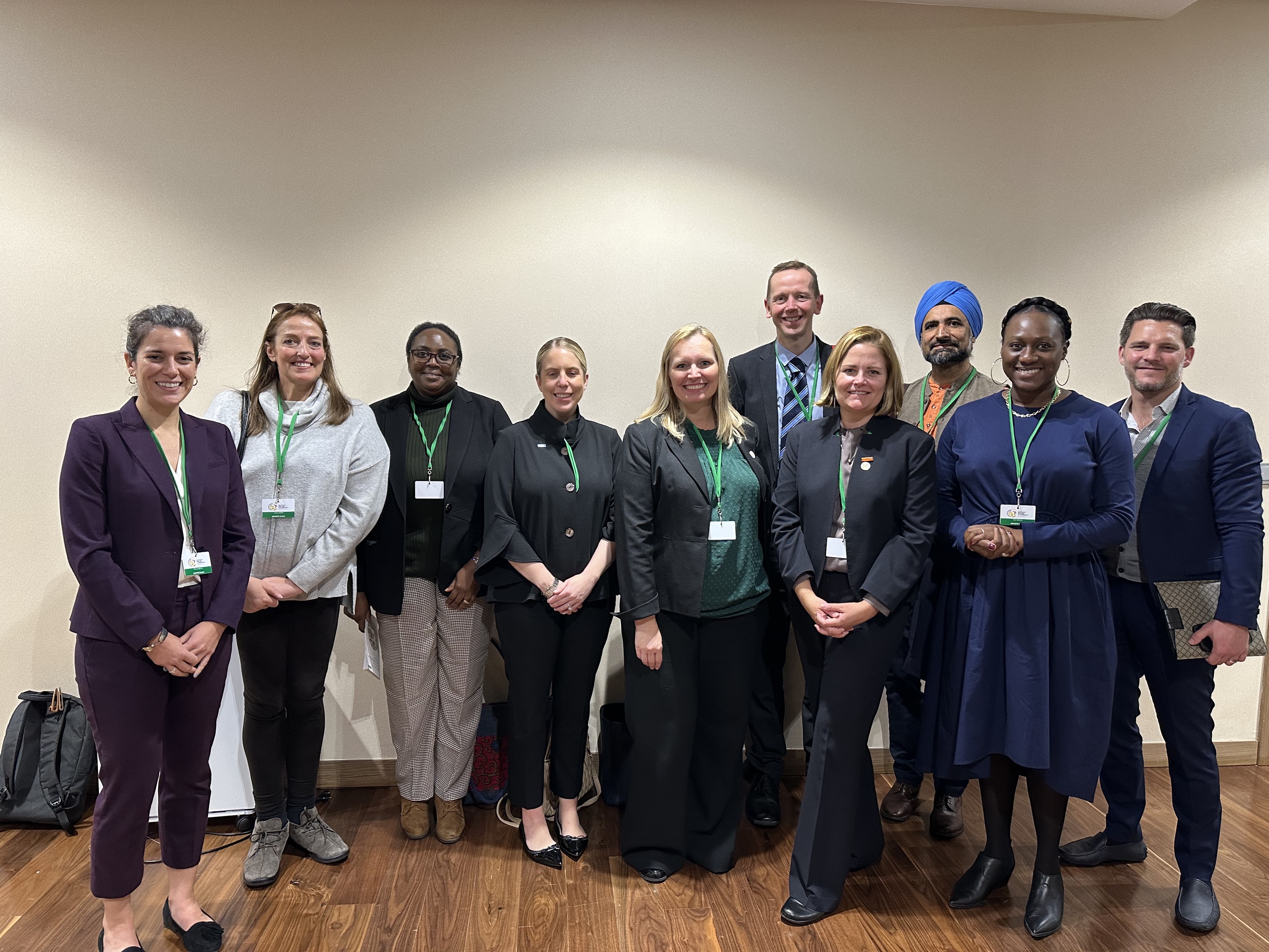 Amanda Rives Argeñal with other CSO partners at the School Meals Summit Paris presenting the CSO Call to Action signed by over 100 global organiisations.