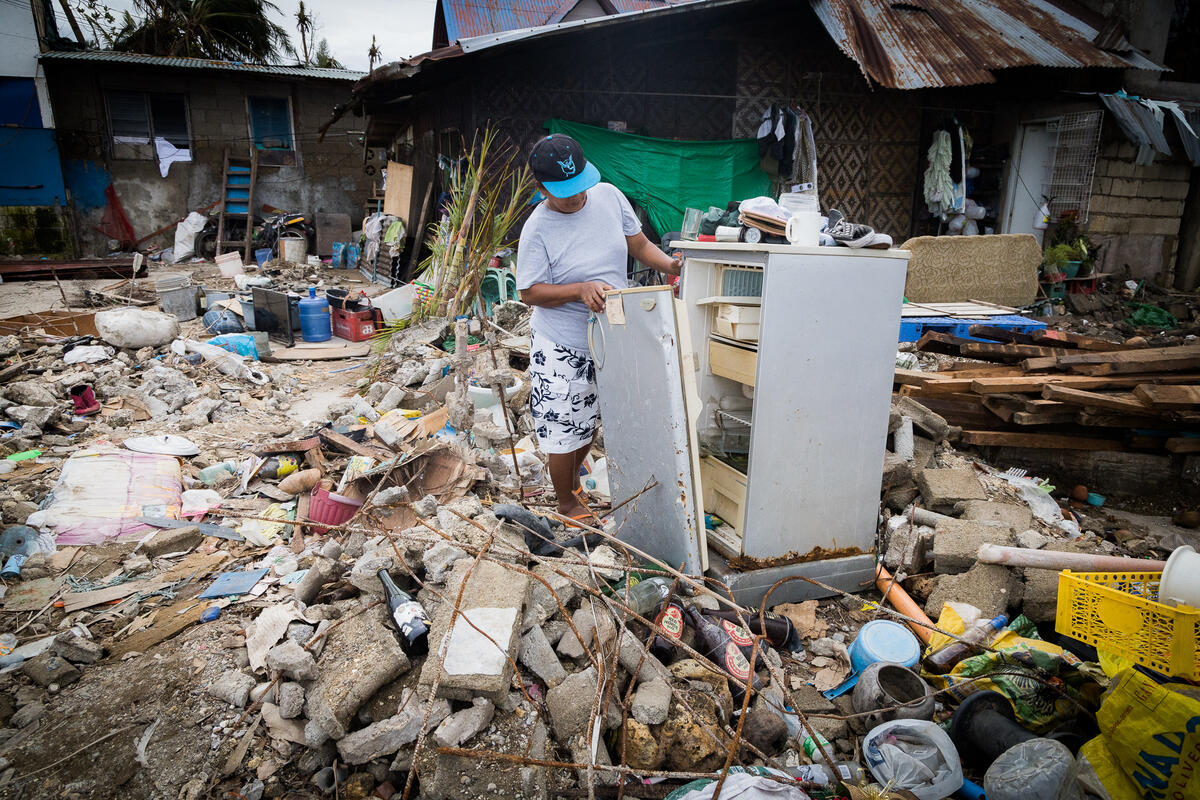 Leah whose house was flattened to the ground by Typhoon Odette (Rai).