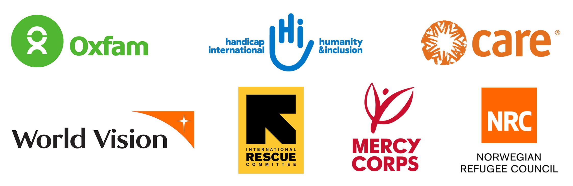 Logos of international humanitarian agencies