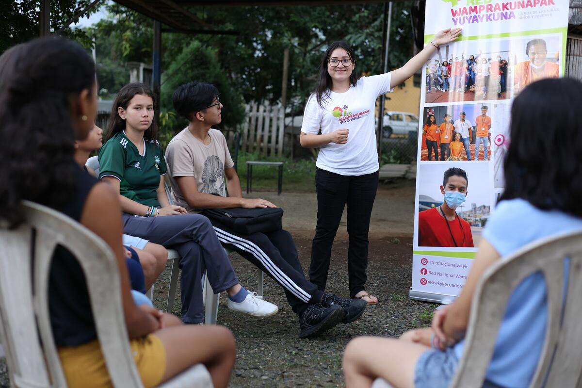 Karen, the president of the youth network in Ecuador