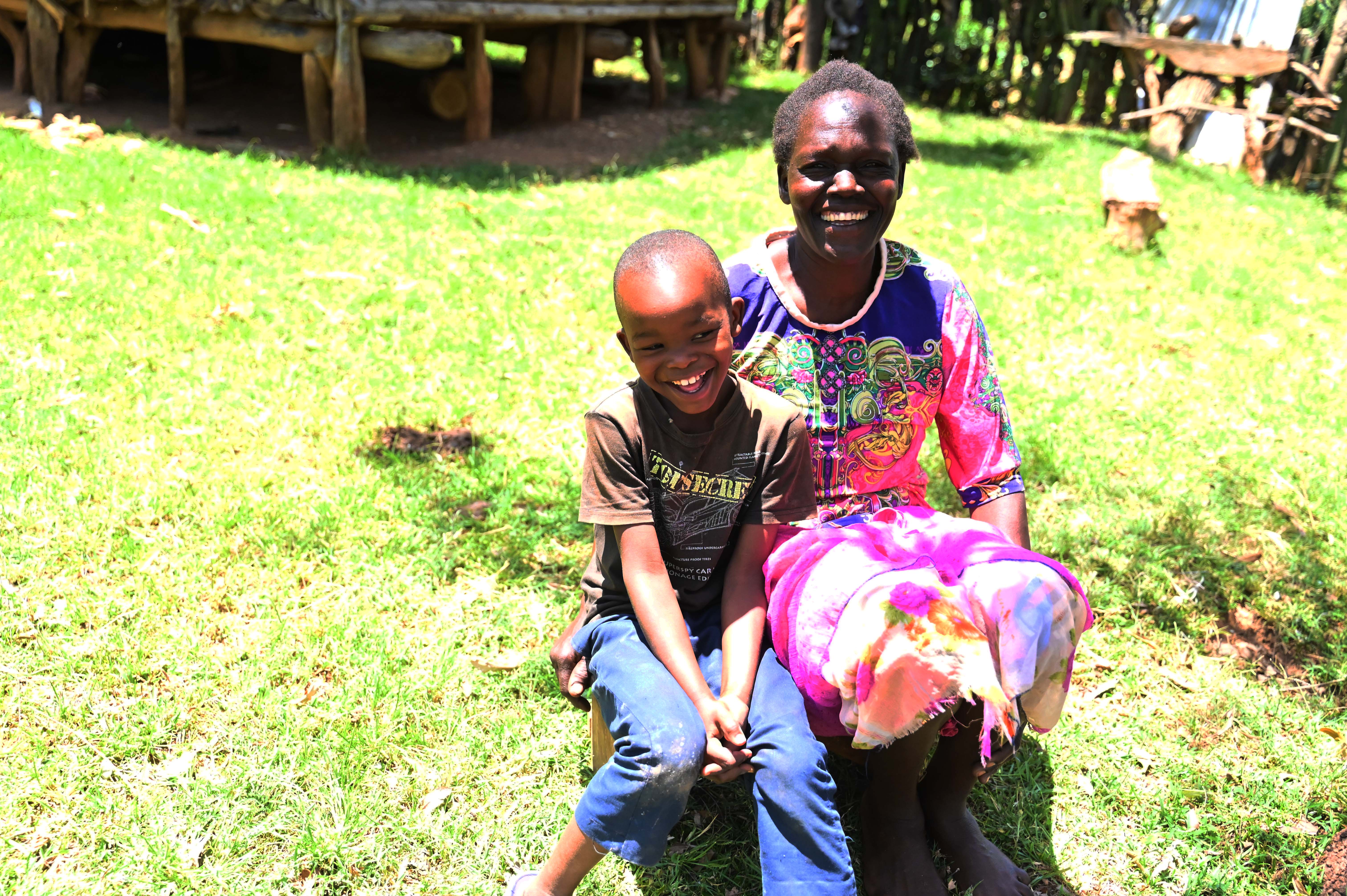 Pauline and her son Yeko, aged 6, spending some quality time