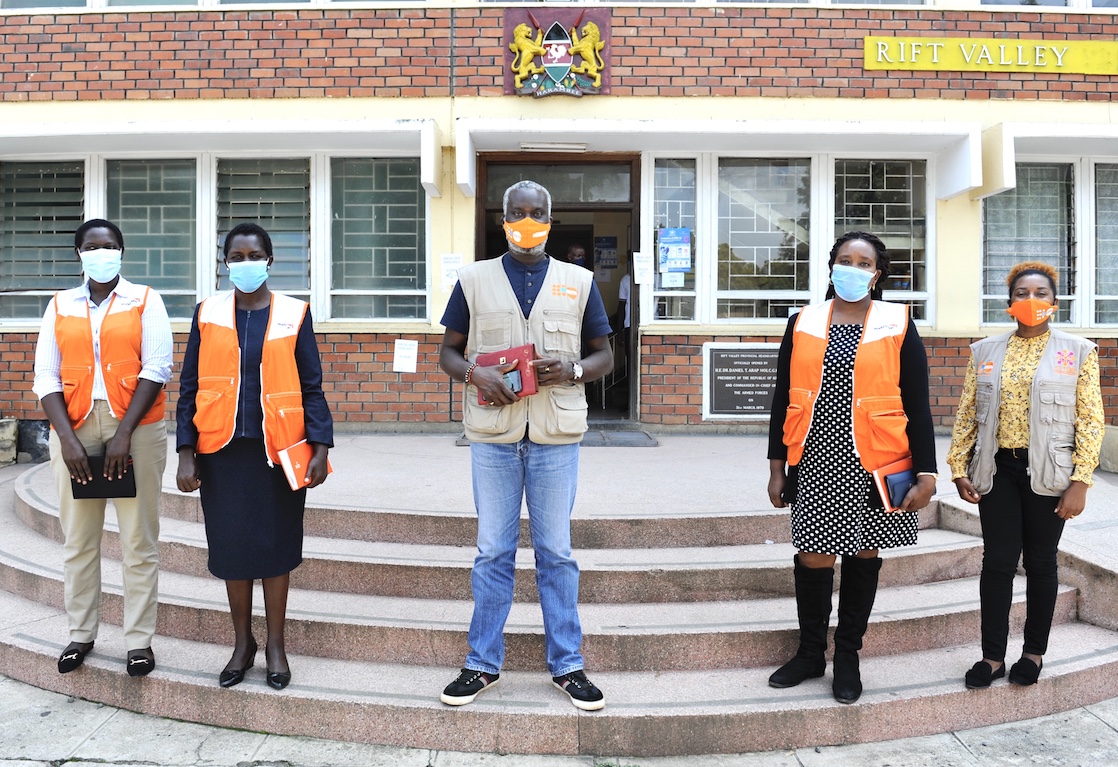 From left, Irene Kibon Project Officer CRIFSUP Project Nakuru County, Catherine Timbomei, UNFPA Country Representative Dr. Ademola Olajide, WVK Associate Director, Protection & Education Anne Waichinga and Loice Alix Program Associate UNFPA.