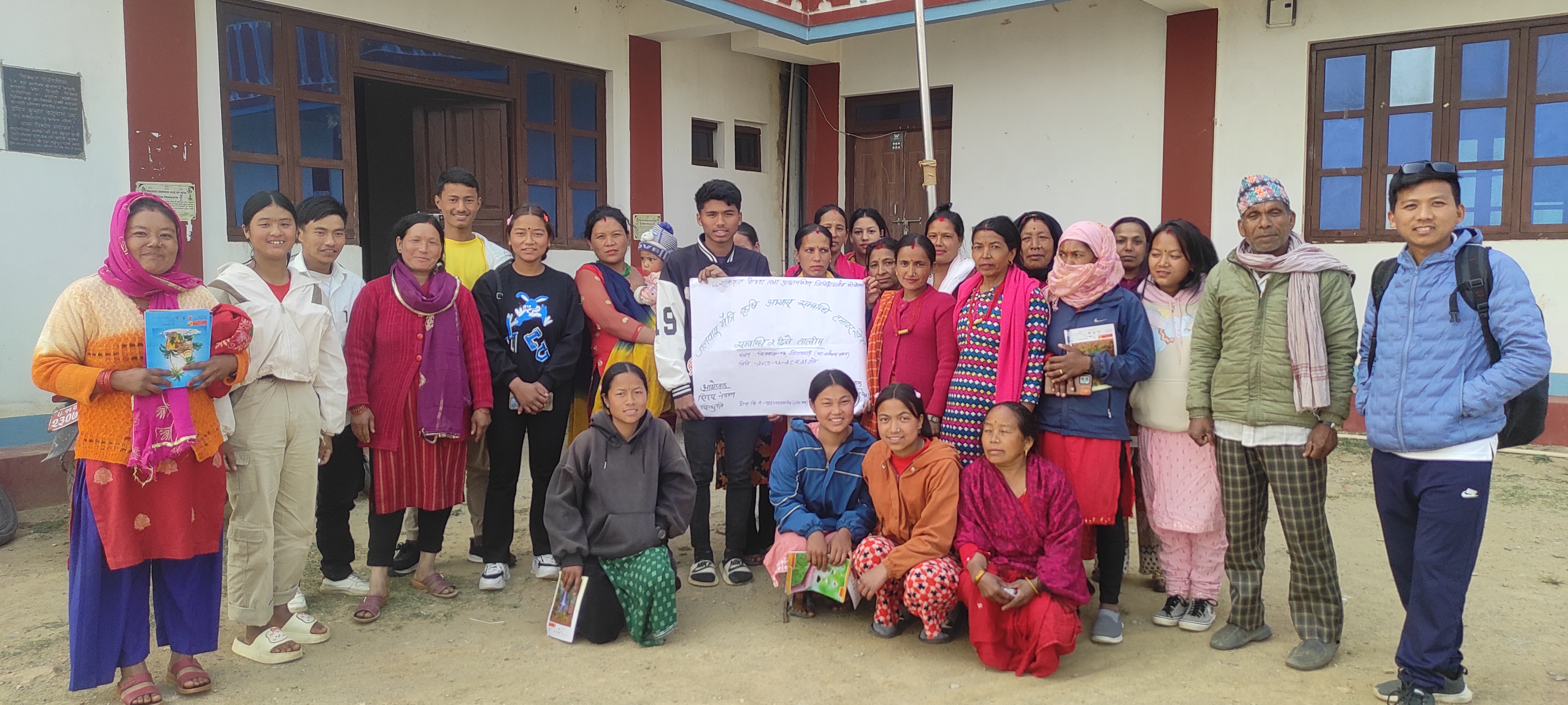 Chalimaya (fourth from left) participates in two-day vegetable farming training under NRL programme
