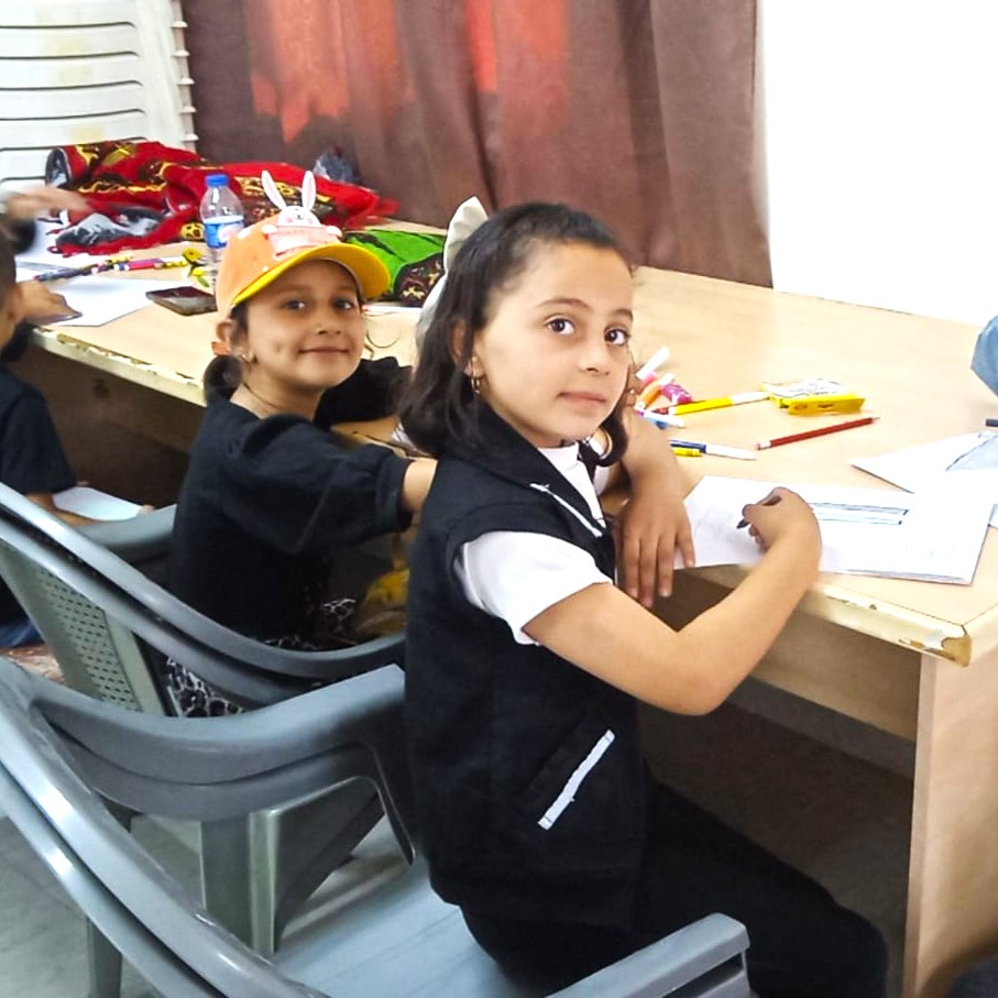 Children during the summer camp in As-Sura in the West Bank