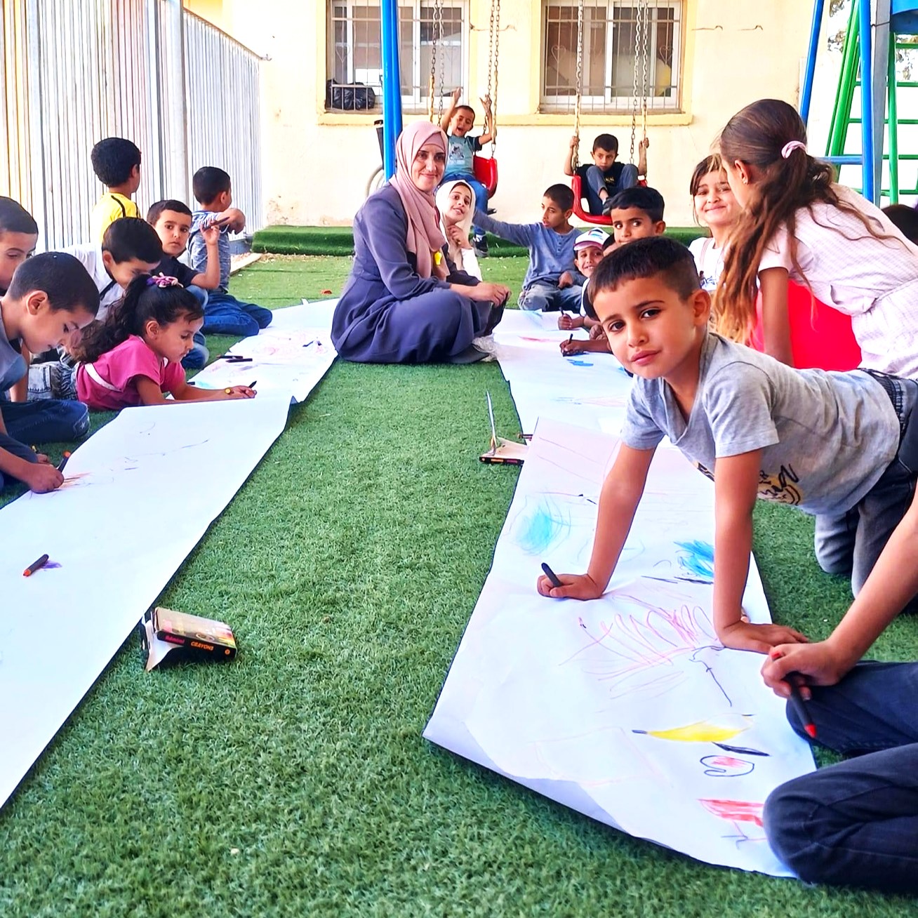 A summer camp organized by World Vision International in the West Bank