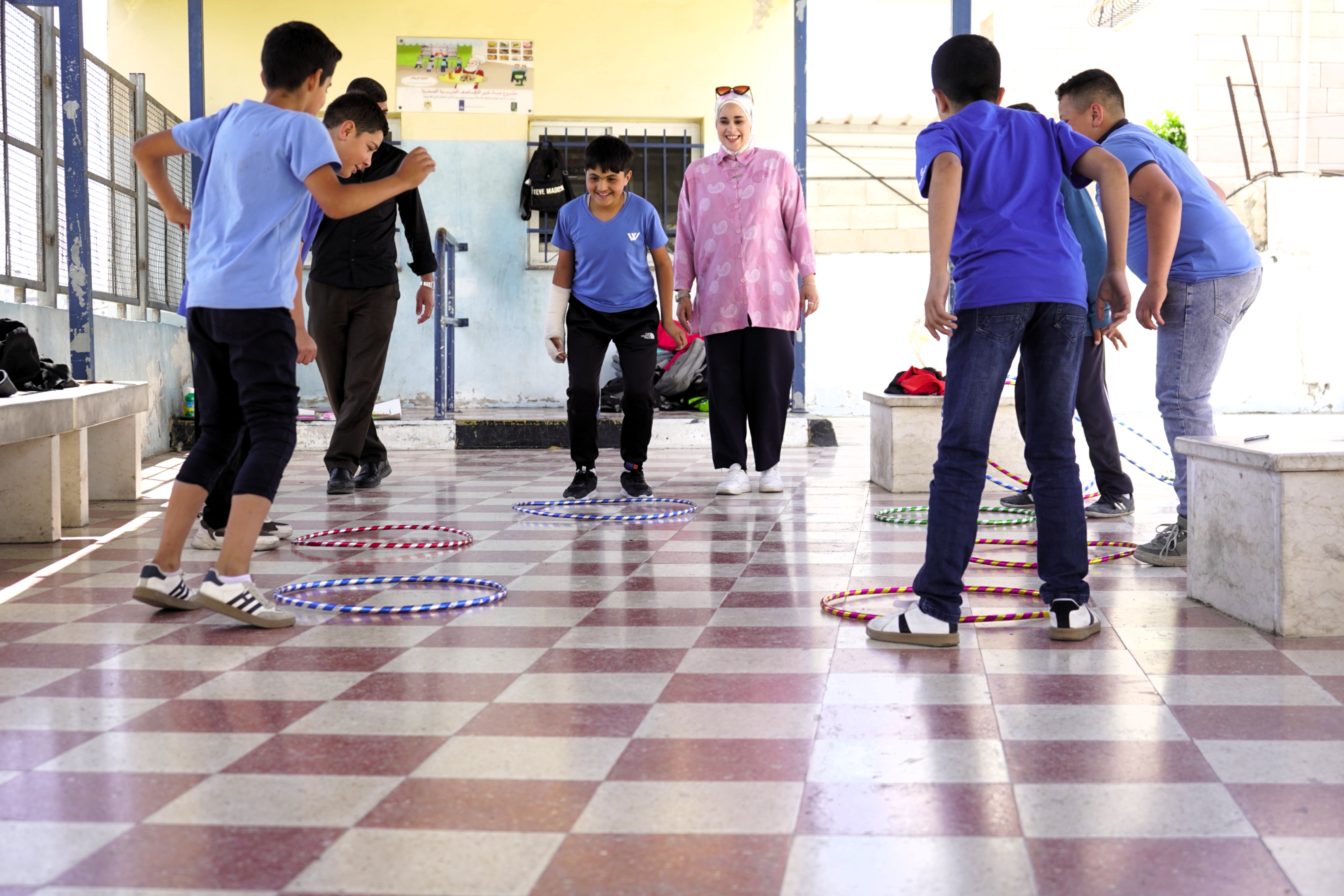Children taking part in SEL session in the north of the West Bank. 