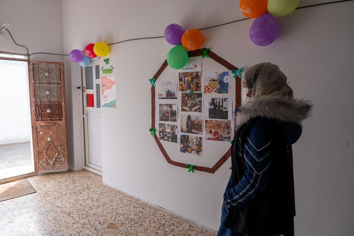 Marah during one of the World Vision training sessions. World Vision Syria Response - Zaher Jaber