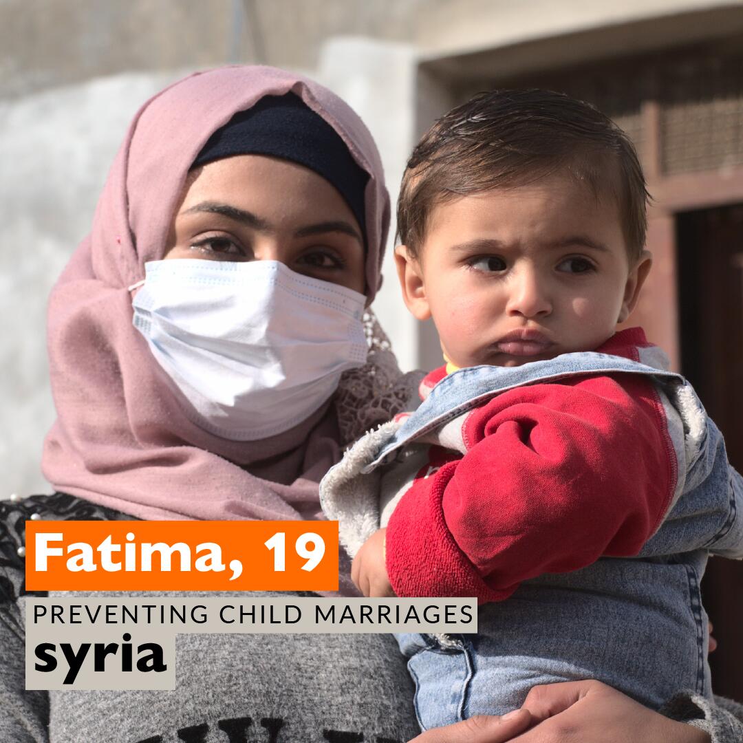 Syrian refugee, Fatima who is a young mother and campaigns against child marriage