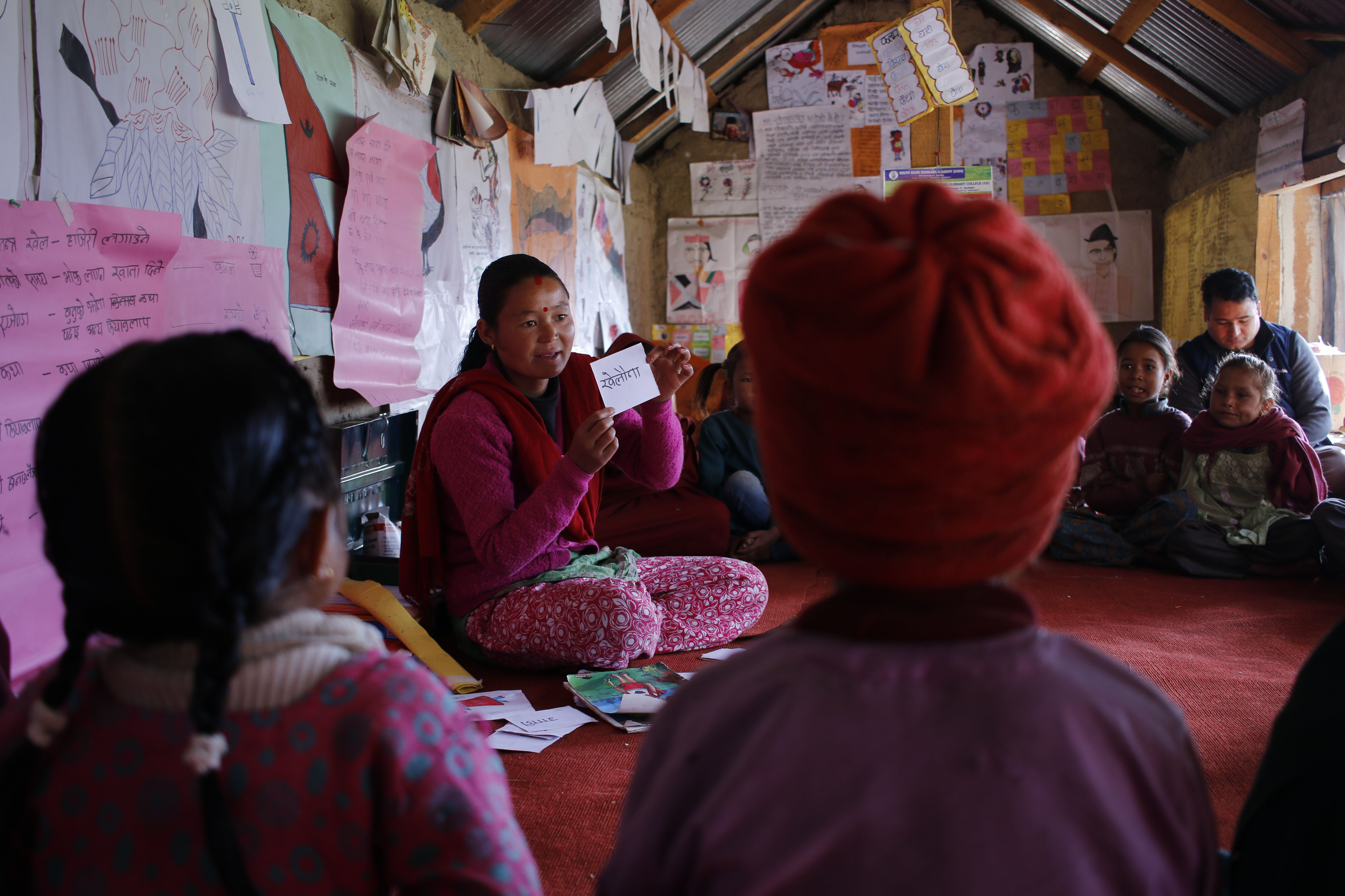 Dilmaya teaching in the reading camp