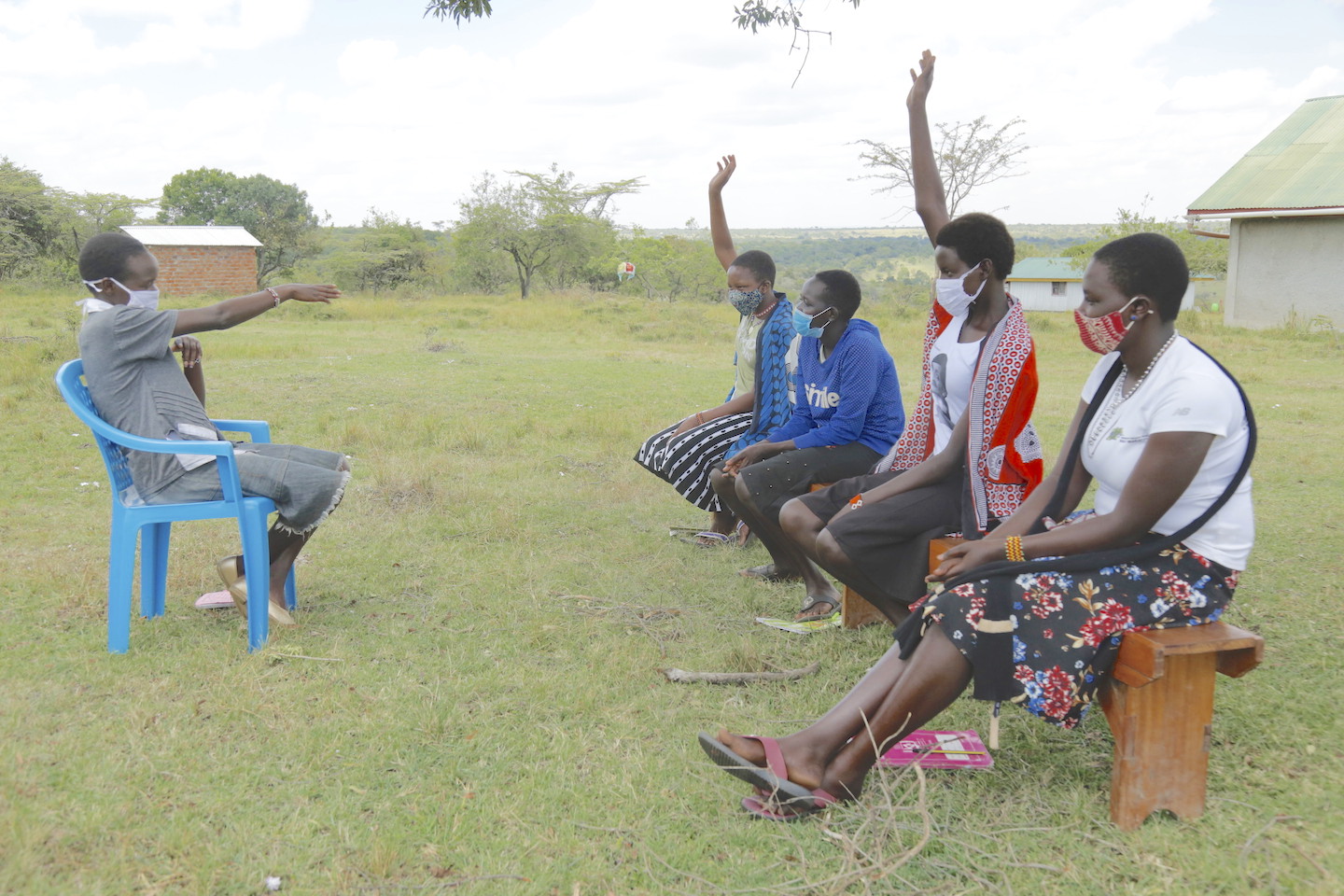 Zipporah sensitising girls in her village about the dangers of FGM and Child Marriage.©World Vision Photo/Irene Sinoya.