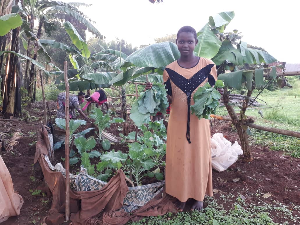 World Vision Uganda Resilience Livelihood kitchen gardens gardening fighting COVID-19 health nutrition boosting immunity vulnerable children families communities sharing hope love Jesus Christ Christians Responsive