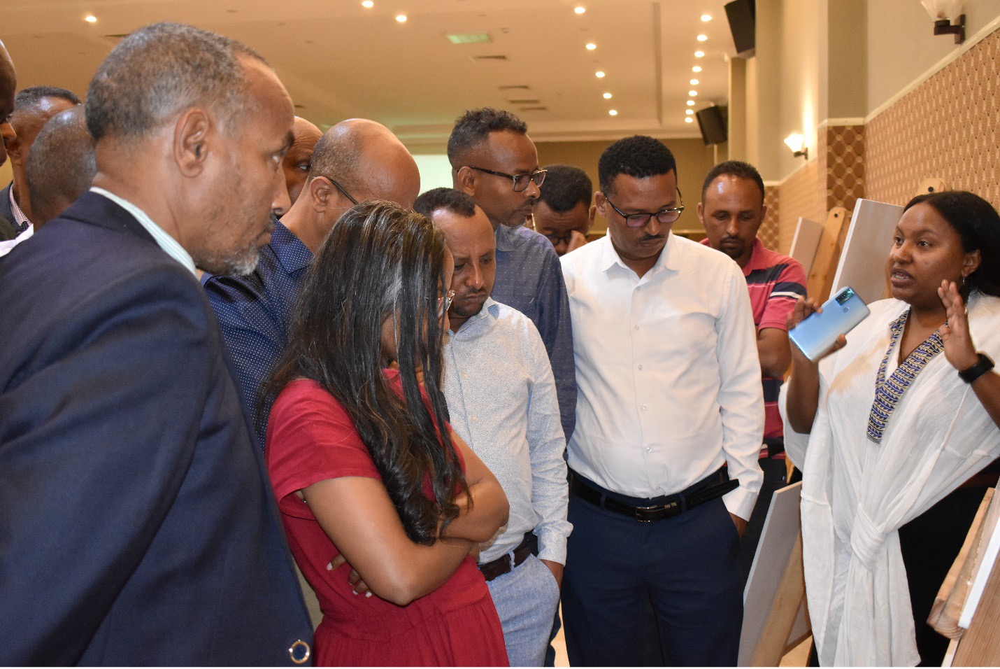 TWG participants during the gallery walk prepared by the MHPSS team that focuses on its works: presented by Betelehem Eyob, MHPSS Technical Advisor.