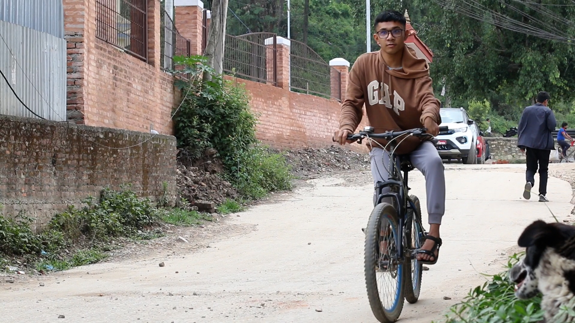 Rahul on bicycle