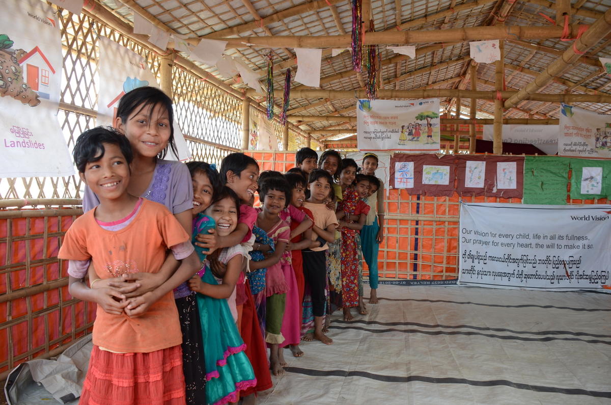 Soon after the refugees arrived, World Vision set up child-friendly spaces where children could play in a safe space and begin to recover from the violence and loss they had experienced.