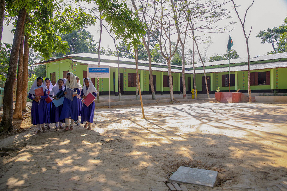 To support local communities in need and provide short-term jobs, World Vision hired residents to strengthen infrastructure to prepare for the monsoons. This renovated school now doubles as a cyclone shelter for up to 6,000 people. 