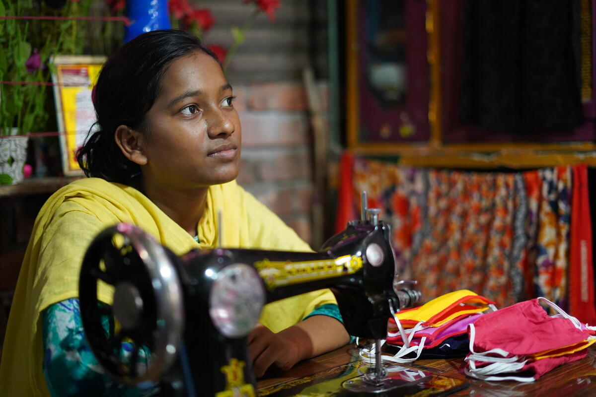 With this sewing machine, Akhi was able to start her own business.