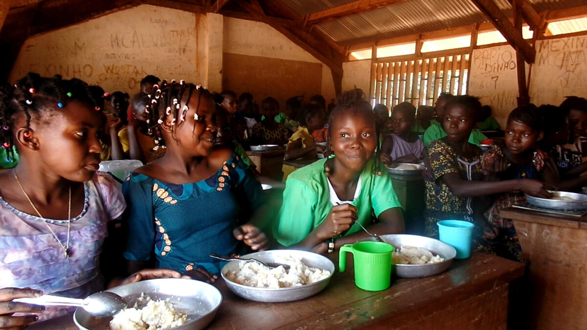 . It encourages children to stay in school because they also receive a meal, instead of dropping out of school to help their families find food.