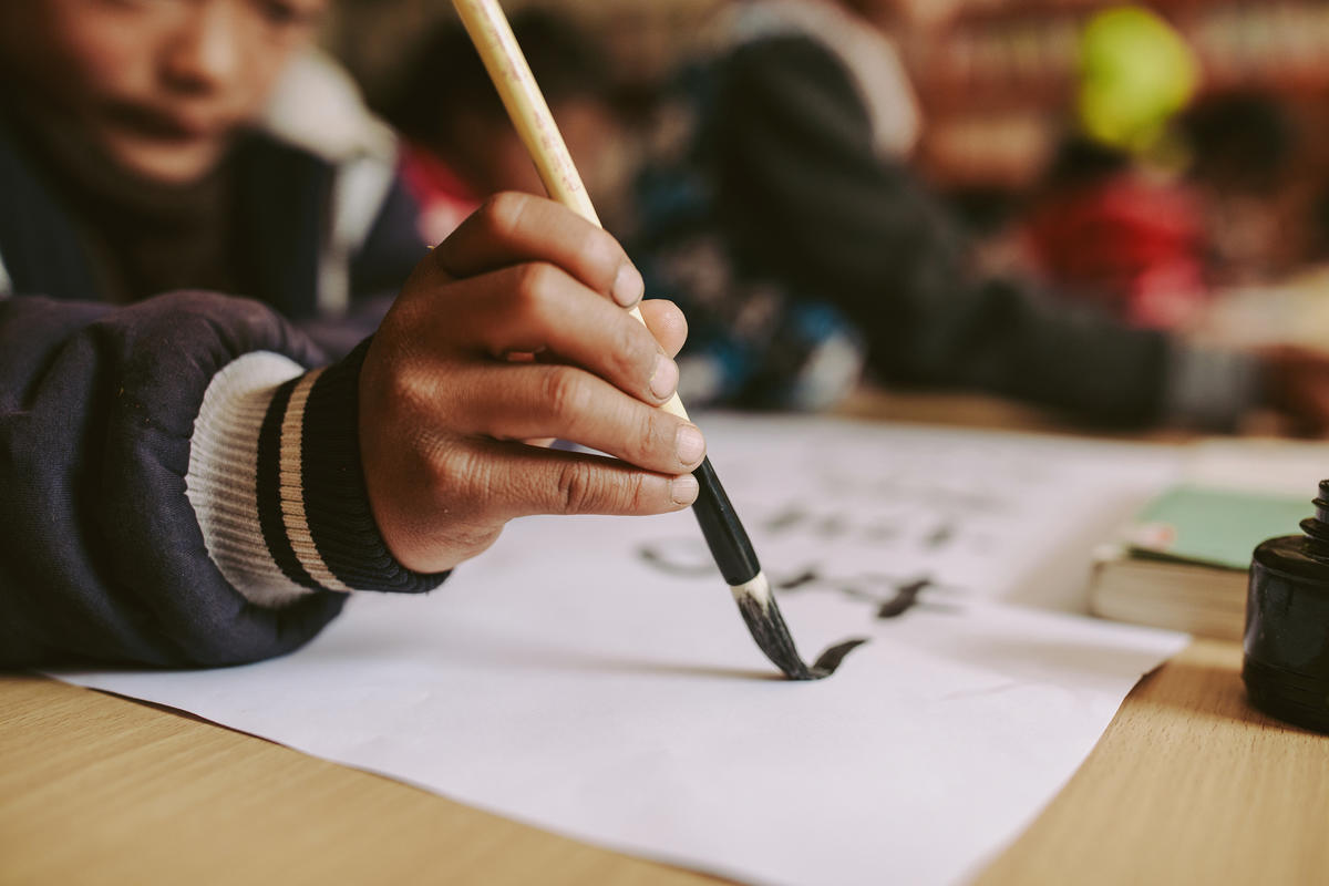 A child writing