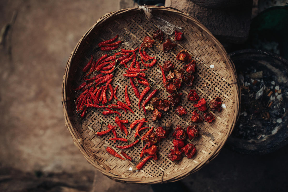 A tray with chili pepper