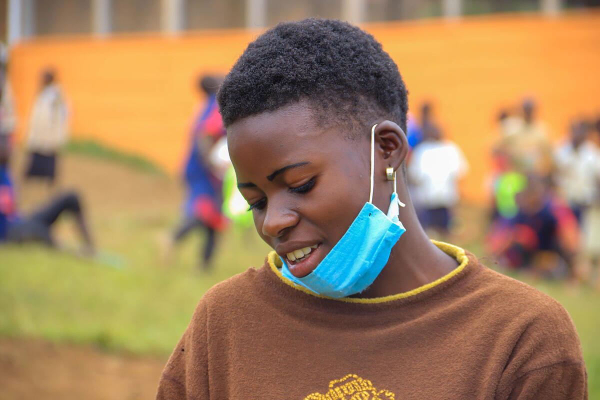 Girl in DRC with mask