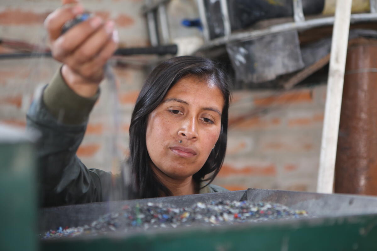 A VisionFund Ecuador loan helped Liciria buy materials for her business.