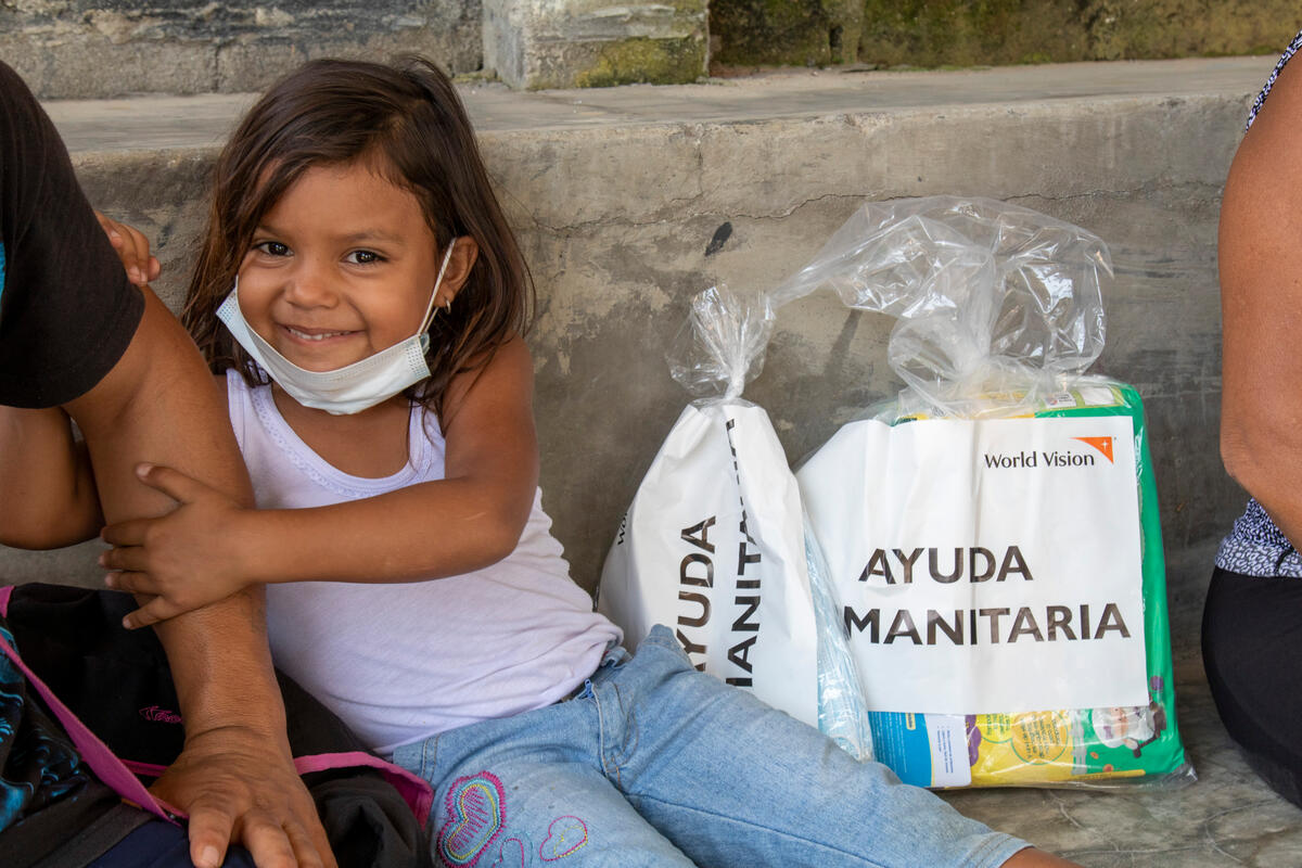 Ami at the distribution centre receiving emergency supplies.