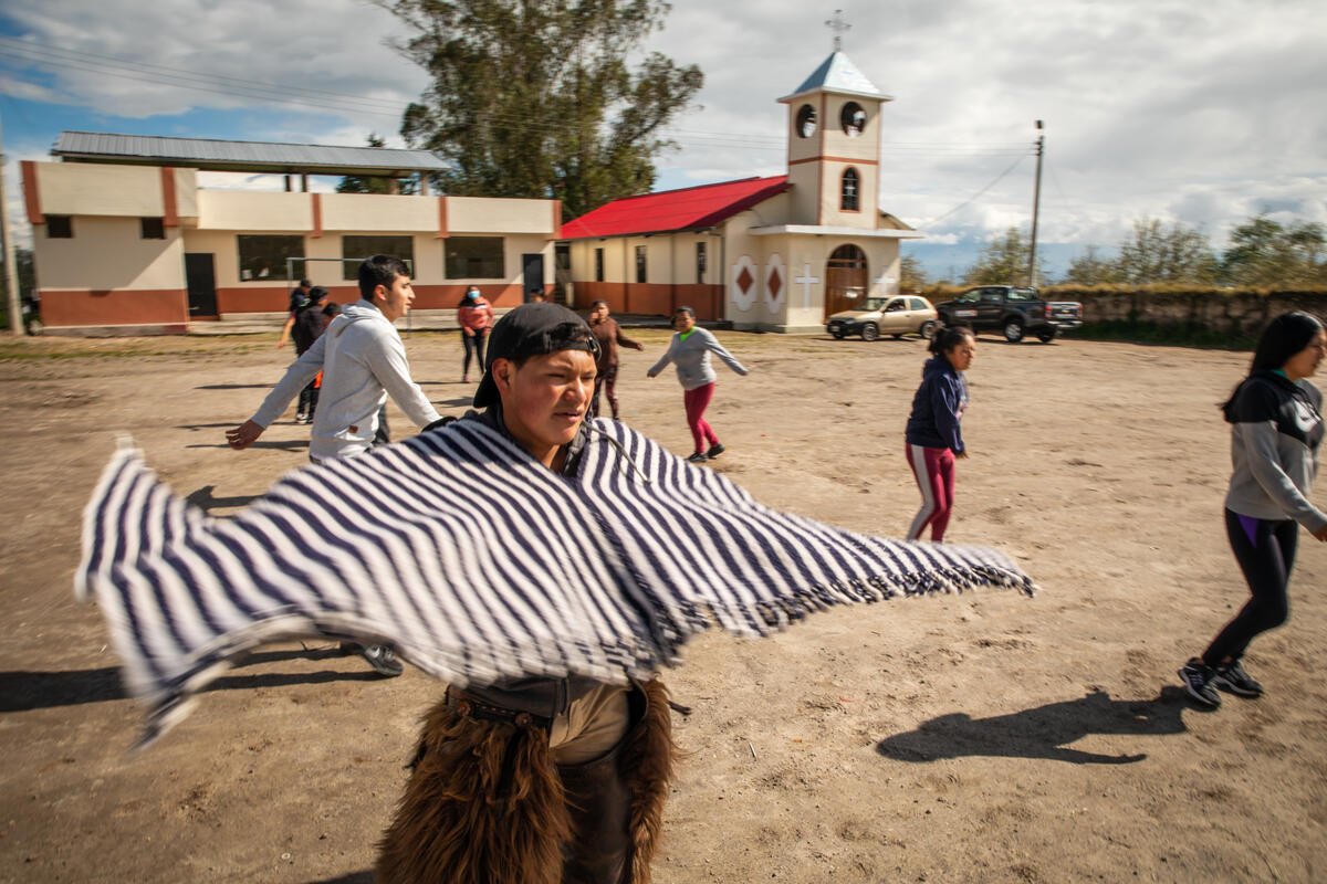 Daniel practices traditional dances as part of child sponsorship programmes