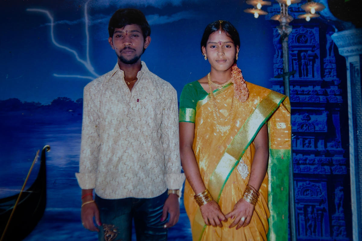 Anuradha and husband Krishna on their wedding day.