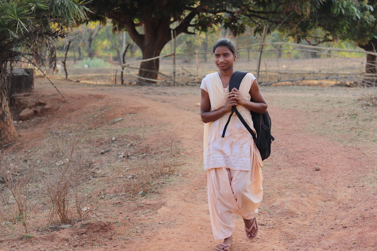 Reshmi in India is able to continue her beloved education