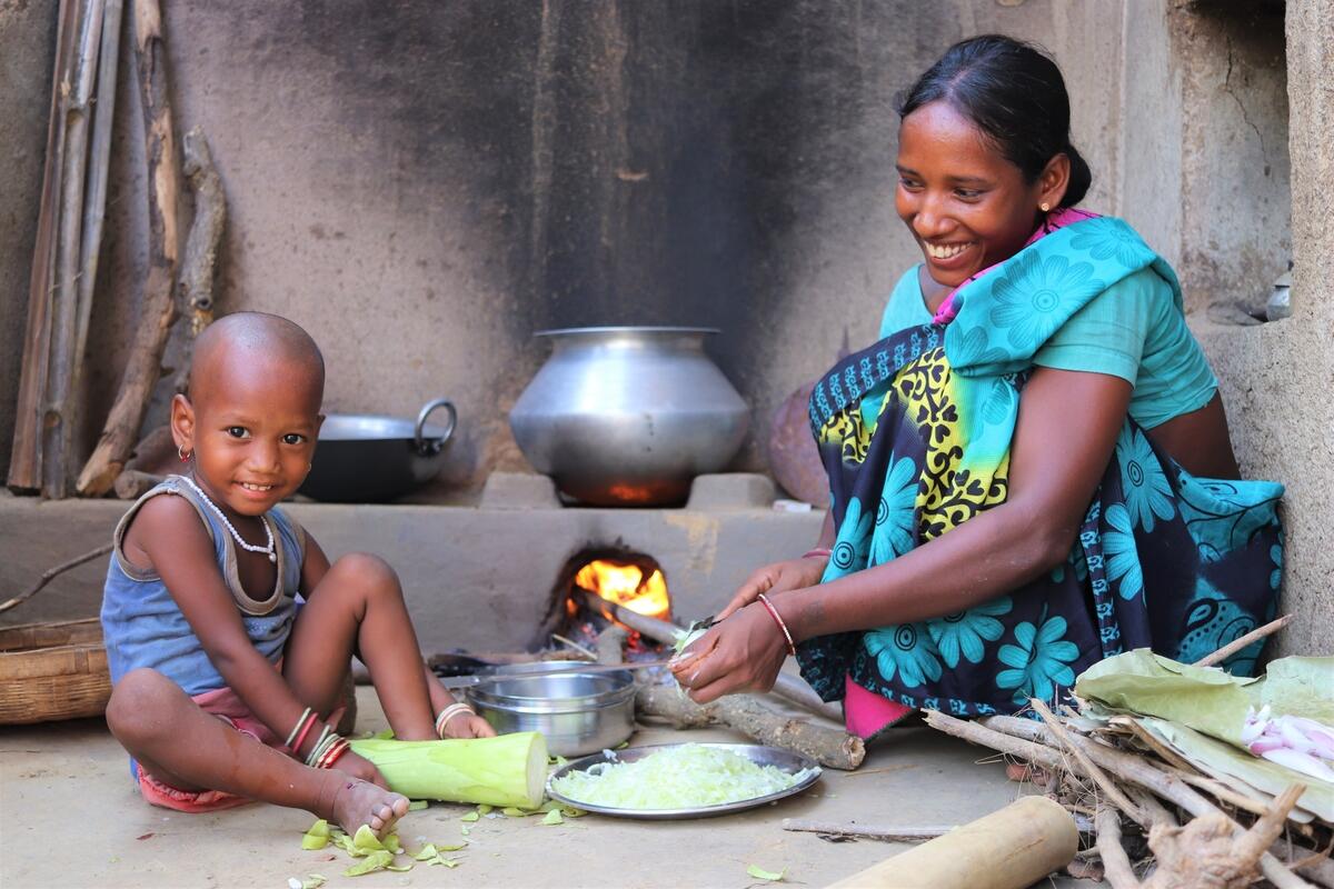 Priya and her family enjoy the vegetables from their Kitchen Garden.