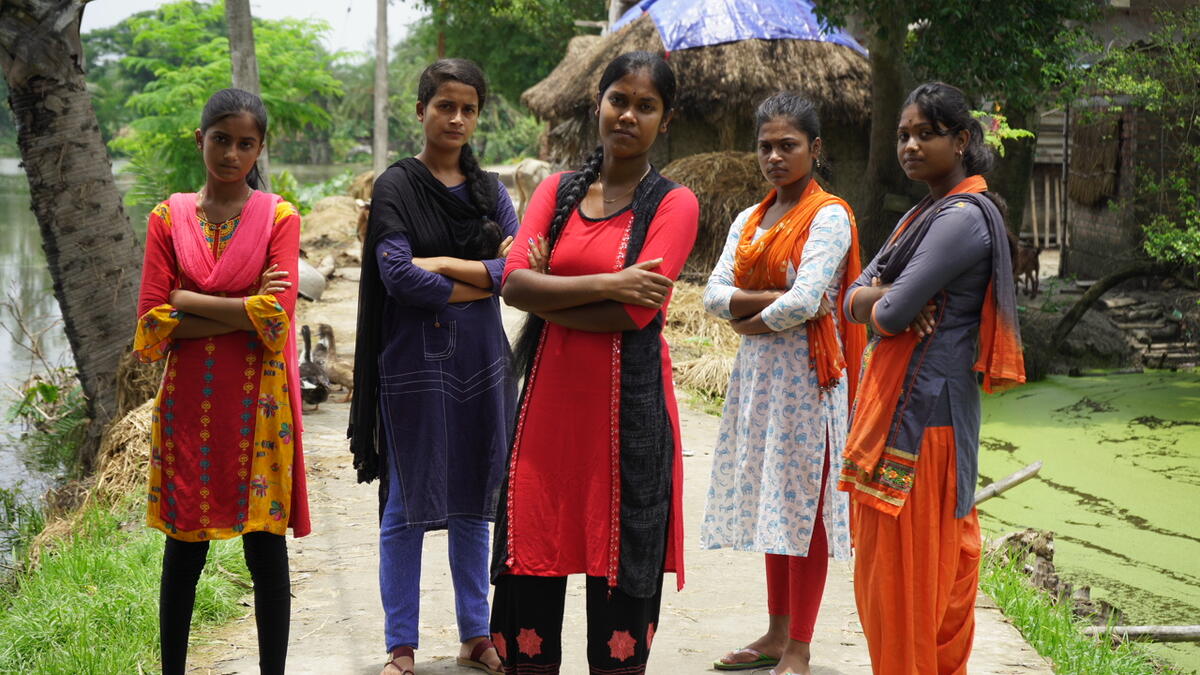 Hena girls, youth club in India