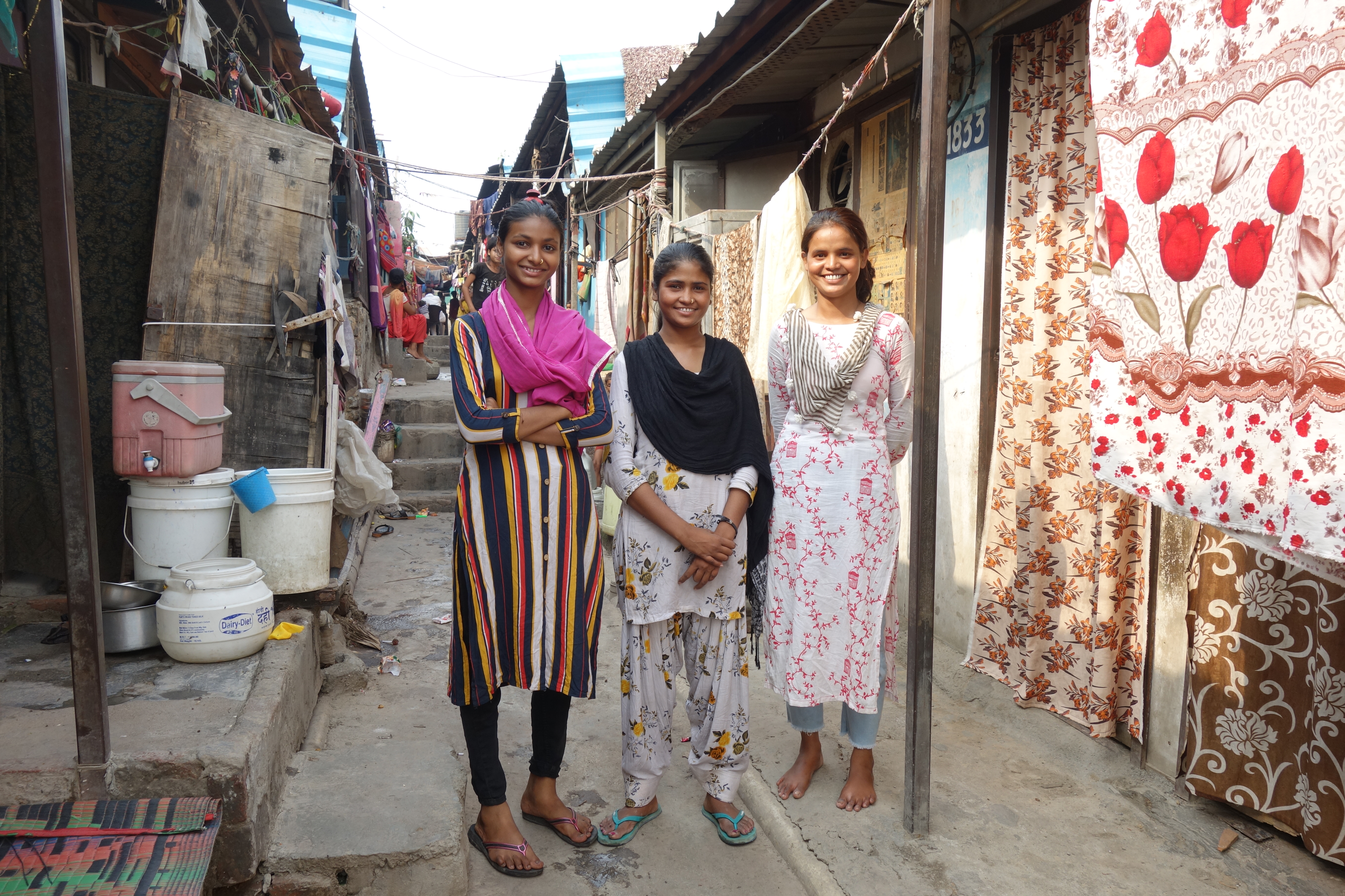 girls in Indian informal settlement