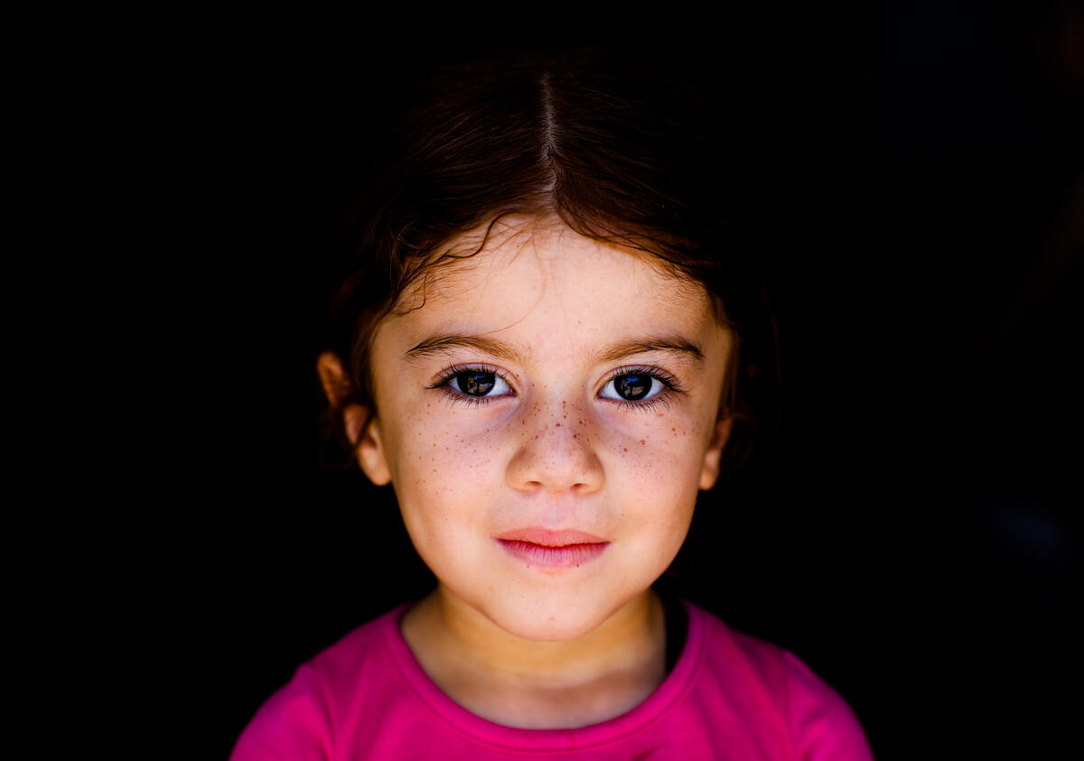 Syrian girl looking at the camera