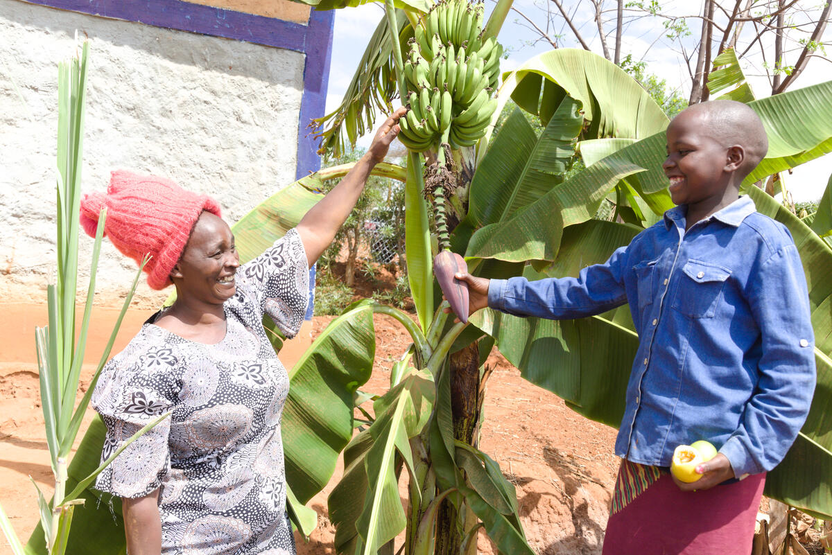Victoria and her daughter Nzilani, 12, who is sponsored through World Vision, are celebrating the abundant harvest they’ve had despite worsening drought and an intensifying hunger crisis.