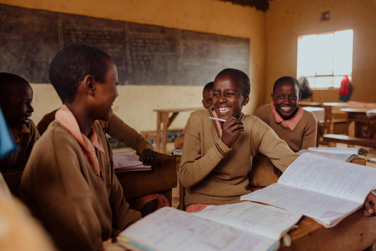 Sponsored children in class