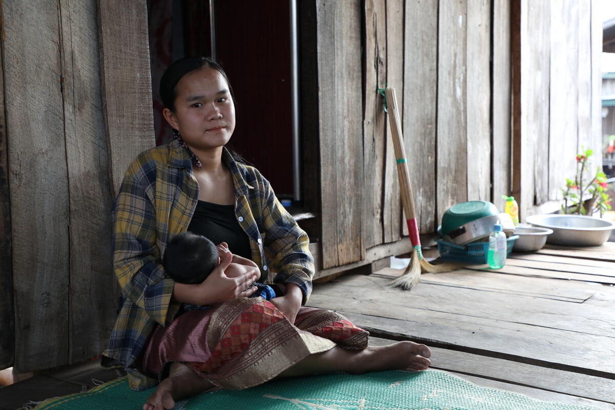 Mum and baby in Laos