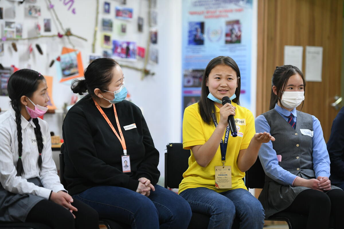 Nomin heads up a youth parliament in Mongolia, where she addresses communities on the importance of equal opportunities for girls. 