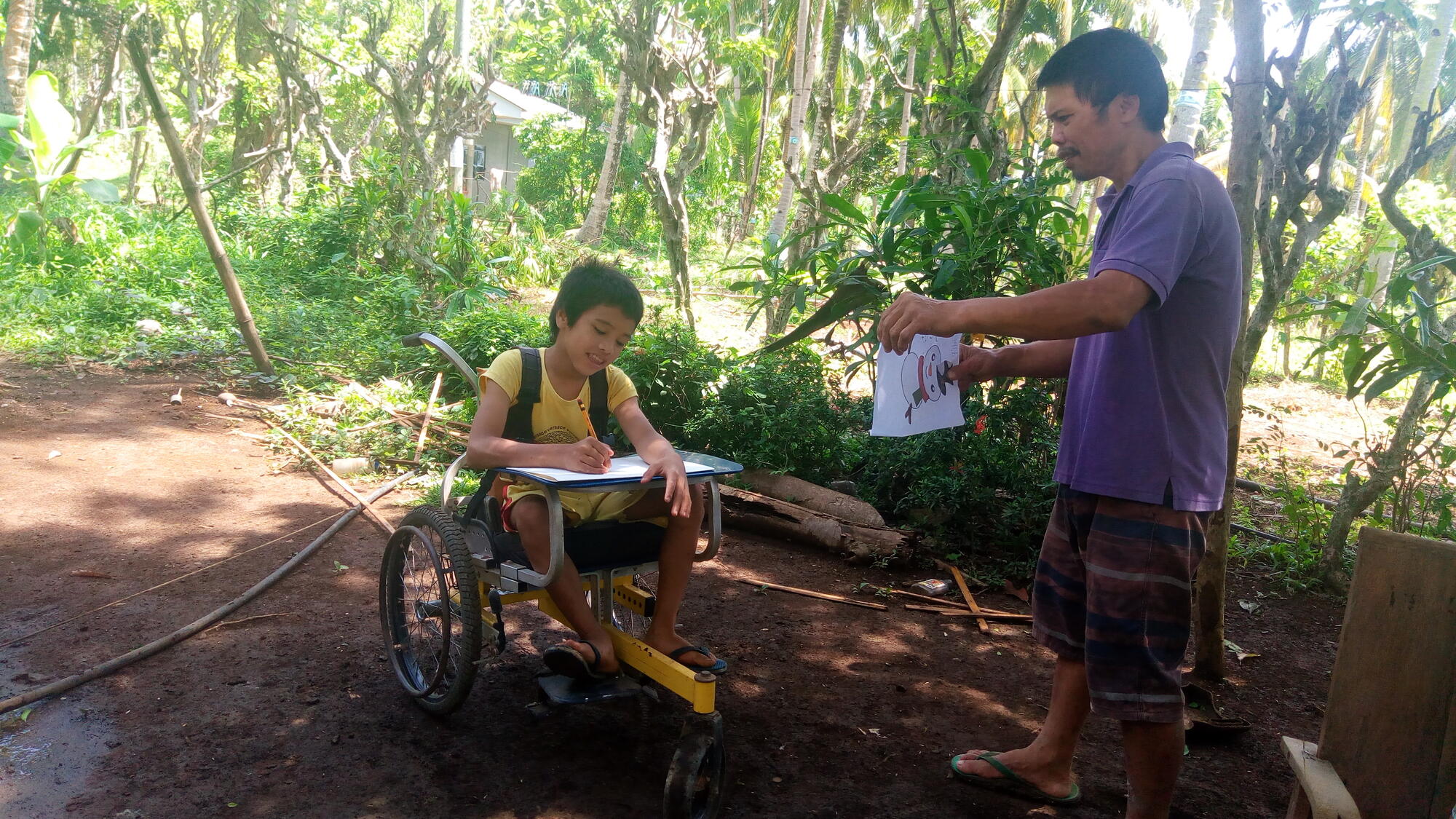 World Vision sponsored child Angelito, 12, was born with cerebral palsy