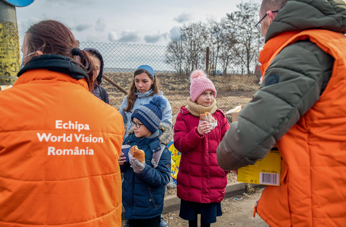 World Vision staff providing for the needs of refugee children from Ukraine