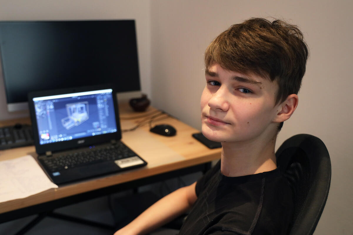 Anton, 15-year-old refugee from Ukraine. 