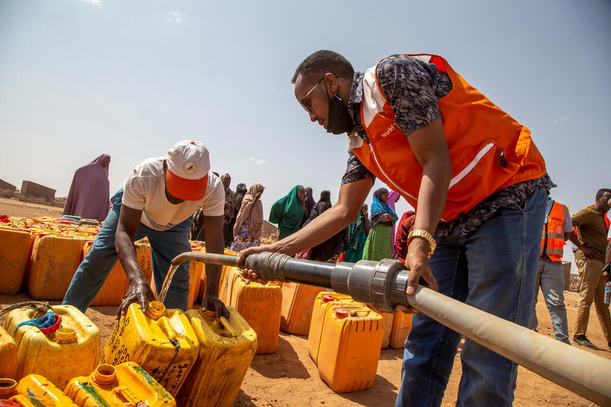 World Vision's water truck bringing water to thirst people