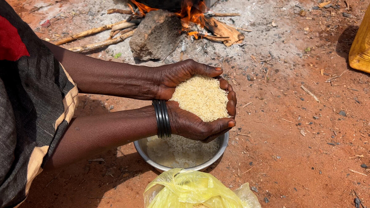 Hands holding grain